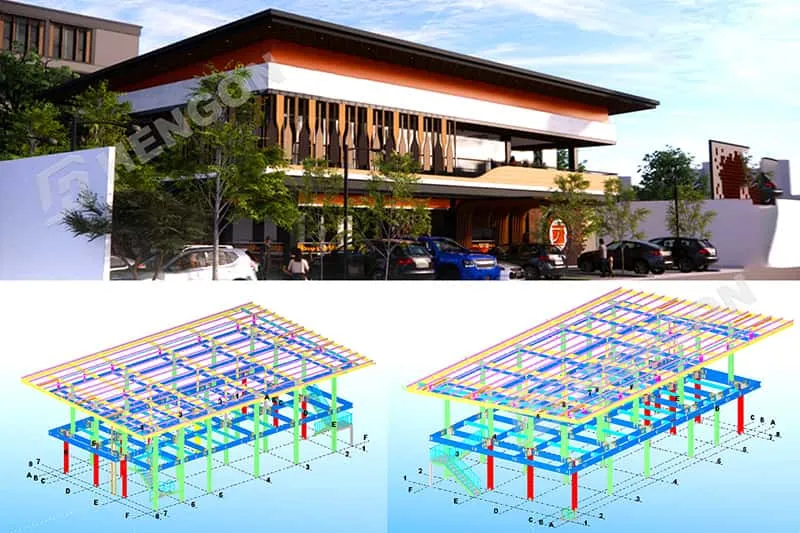 Projet de restaurant à structure métallique préfabriquée | Conception personnalisée et livraison sans accroc Projet de restaurant à structure métallique préfabriquée | Conception personnalisée et livraison sans accroc