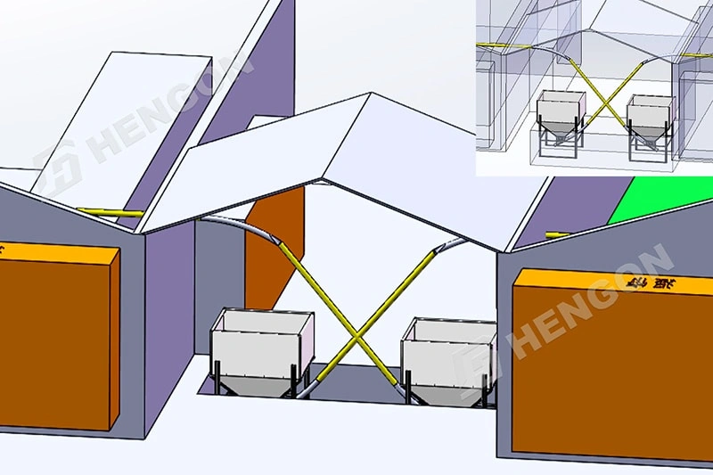 Poulets de chair philippins en cages